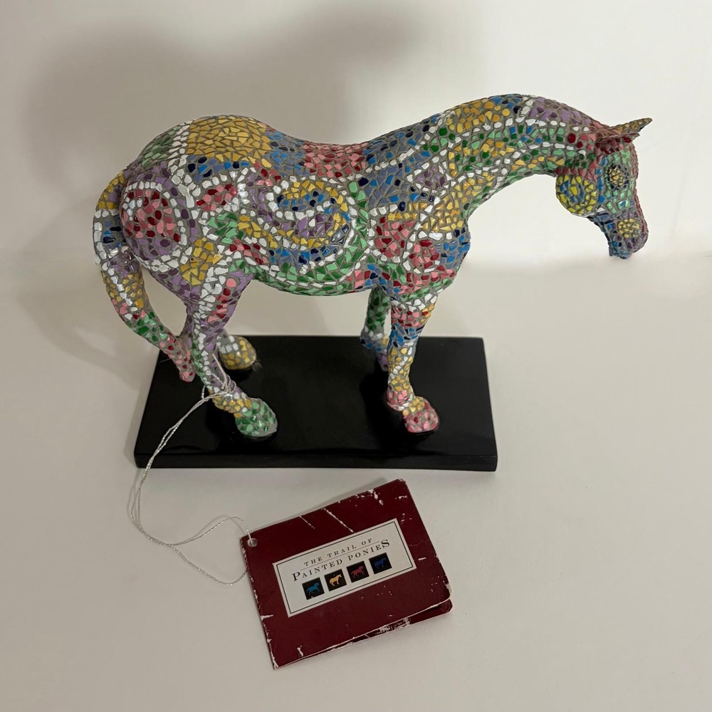 NWT!! Trail Of PAINTED PONIES Caballo Brillante Horse Mosaic 1456 Colorful Horse
